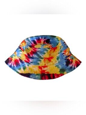 Forever 21 Multicolor Tie-Dye Bucket Hat with Green Lining